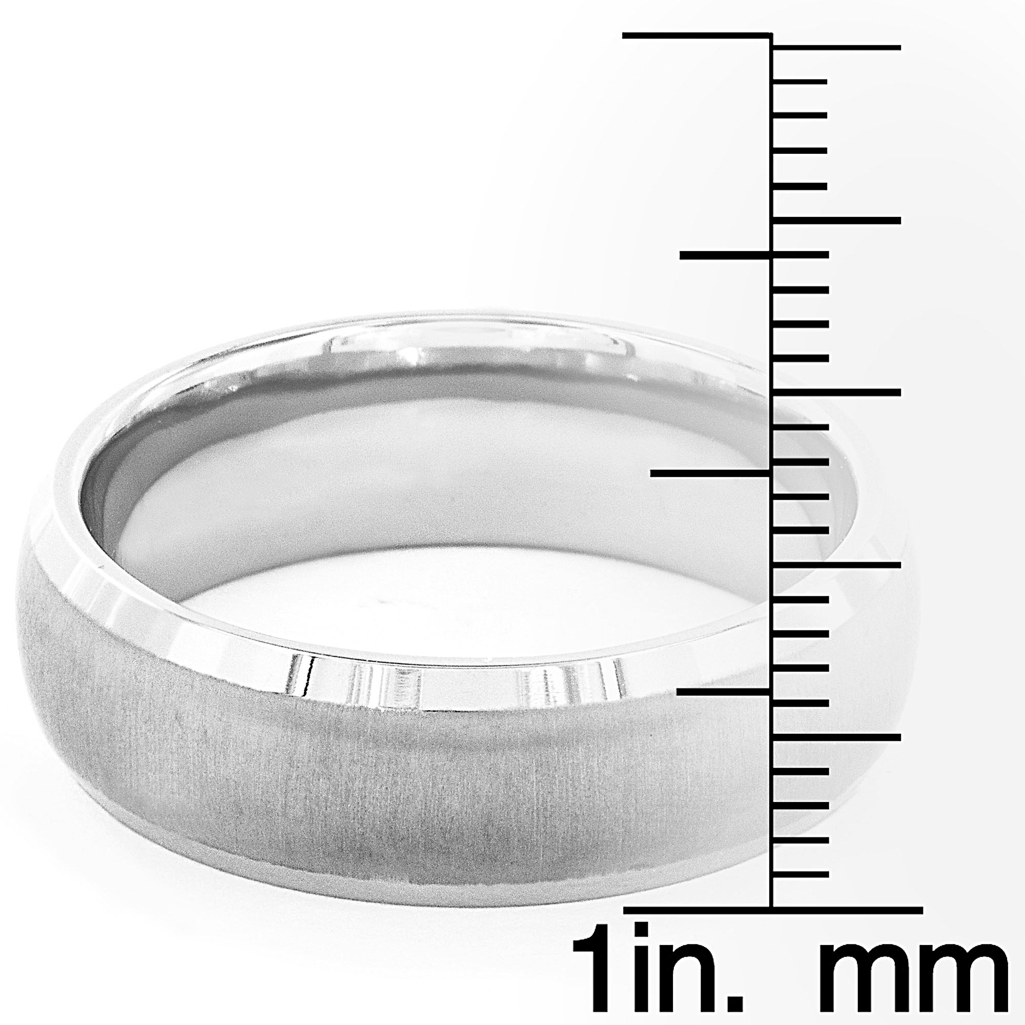 Foto 4 pulgar | Anillo West Coast Jewelry De Titanio Cepillado Con Borde Biselado Con Forma De Cúpula - Venta Internacional.