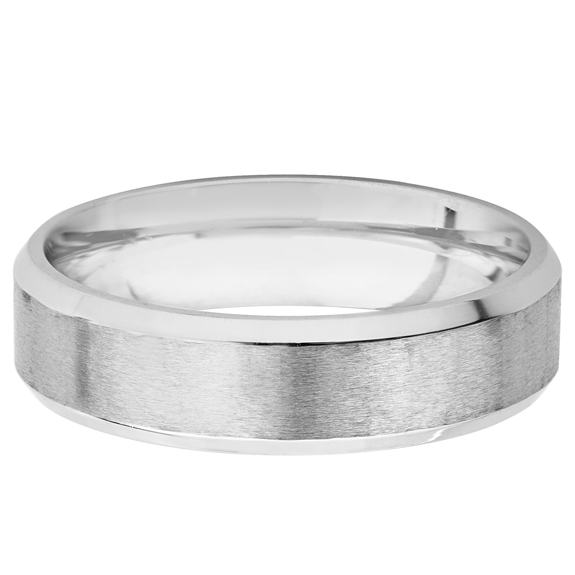 Foto 3 pulgar | Anillo West Coast Jewelry, Correa Plana Cepillada De Acero Inoxidable De 6 Mm - Venta Internacional.