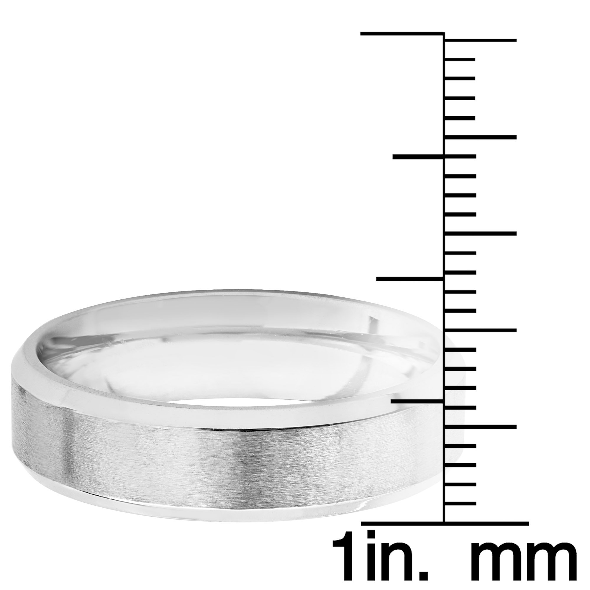 Foto 4 pulgar | Anillo West Coast Jewelry, Correa Plana Cepillada De Acero Inoxidable De 6 Mm - Venta Internacional.