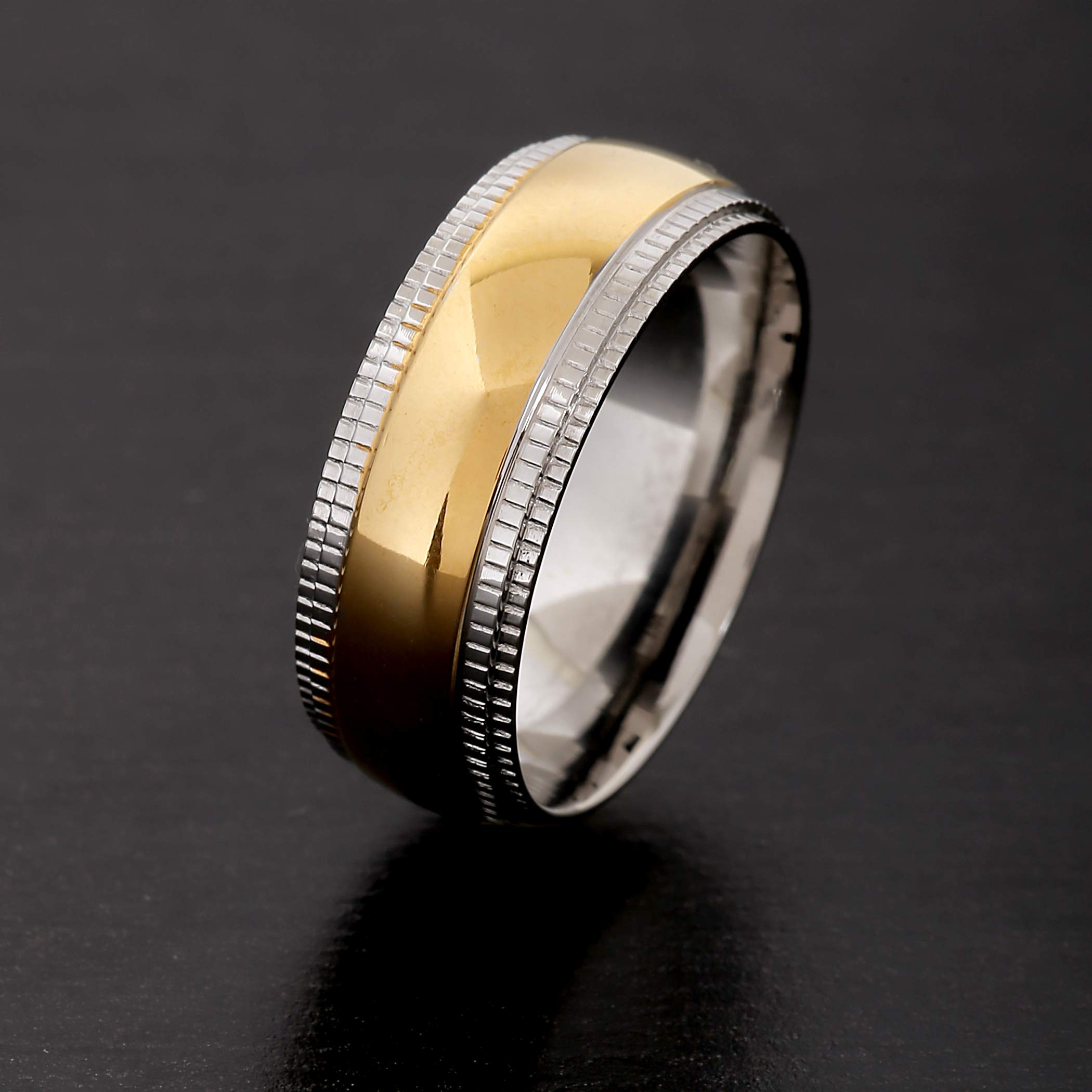 Foto 6 pulgar | Anillo West Coast Jewelry De Acero Inoxidable Chapado En Oro Para Hombre - Venta Internacional.