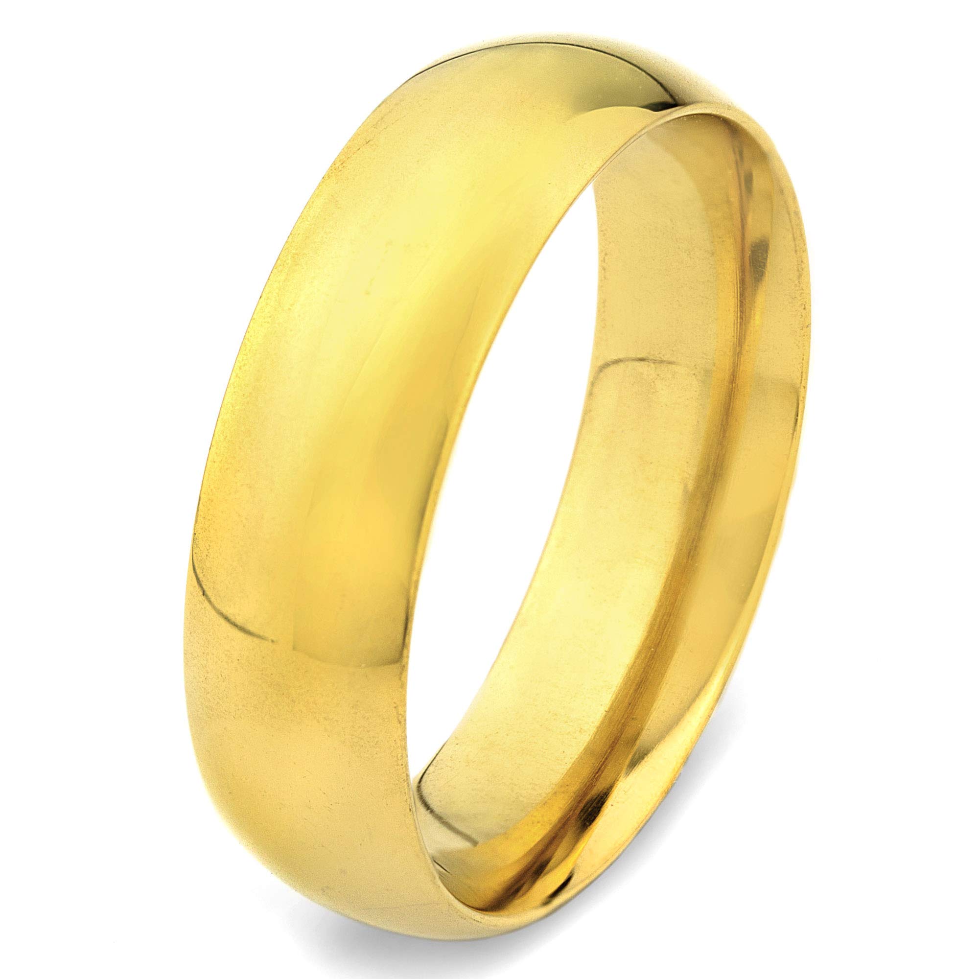 Foto 2 pulgar | Anillo De Boda West Coast Jewelry De Acero Chapado En Oro De 6 Mm - Venta Internacional.