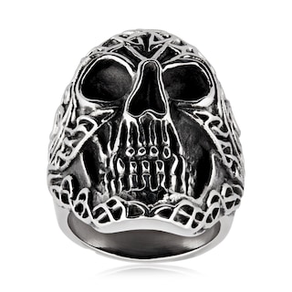 Foto 1 | Anillo De Acero Inoxidable West Coast Jewelry Con Calavera Celta Para Moteros - Venta Internacional.