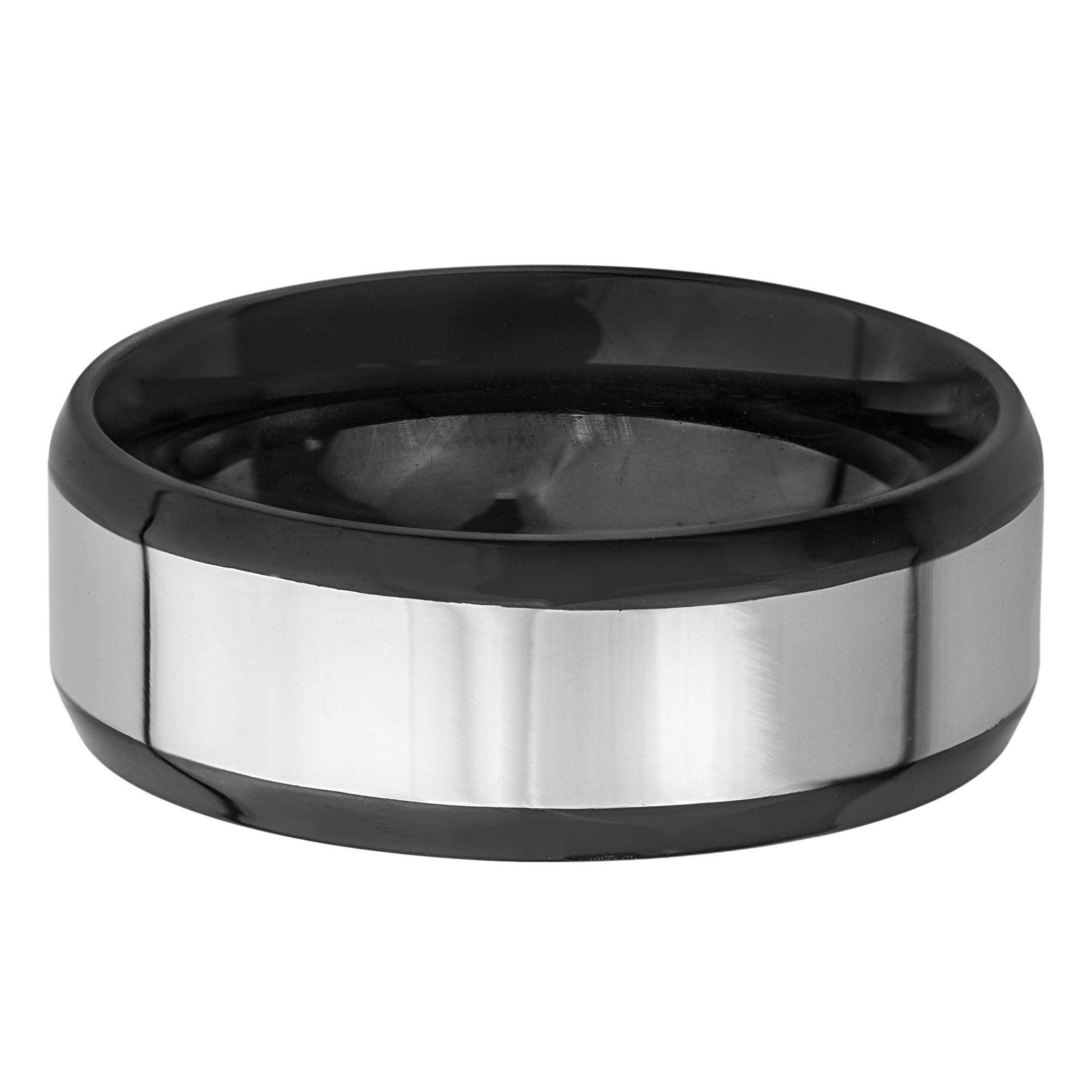 Foto 2 pulgar | Anillo West Coast Jewelry De Acero Inoxidable Chapado En Negro (8 Mm) - Venta Internacional.