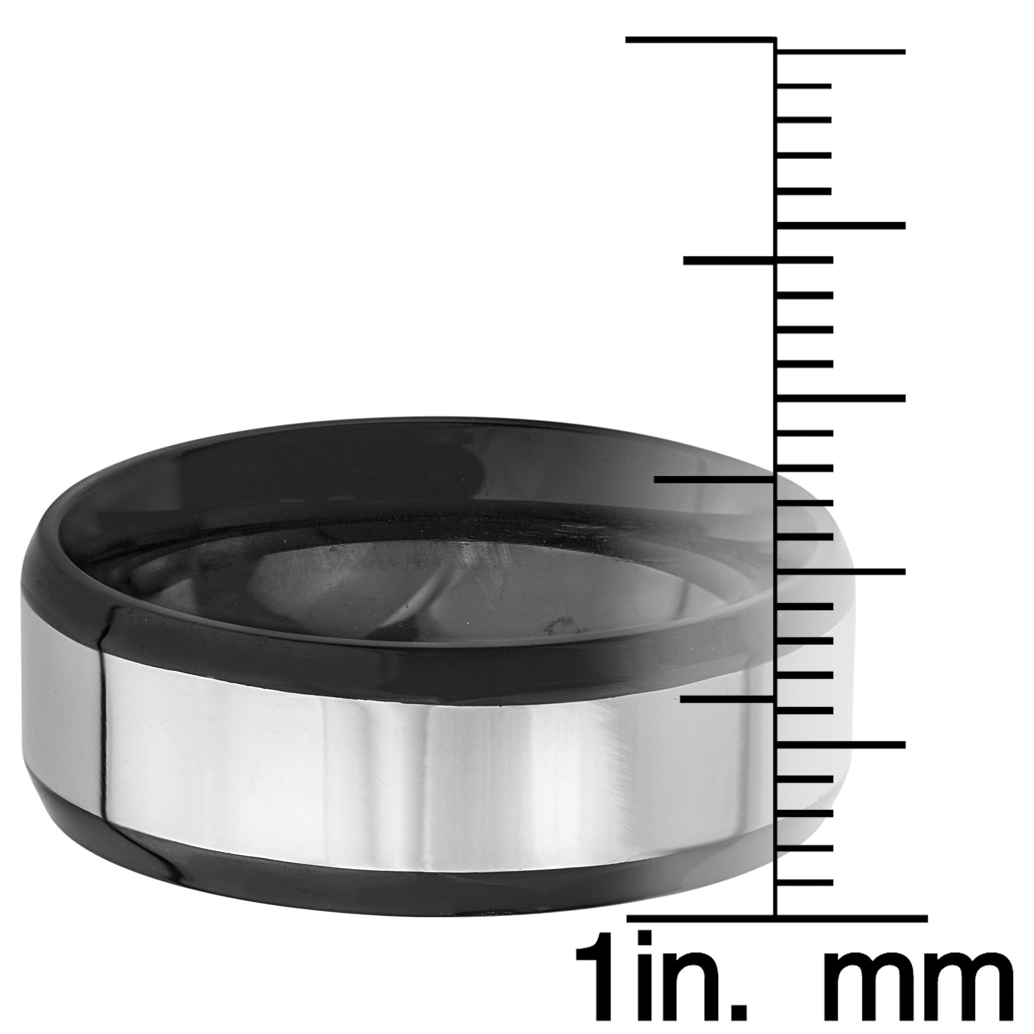 Foto 3 | Anillo West Coast Jewelry De Acero Inoxidable Chapado En Negro (8 Mm) - Venta Internacional.