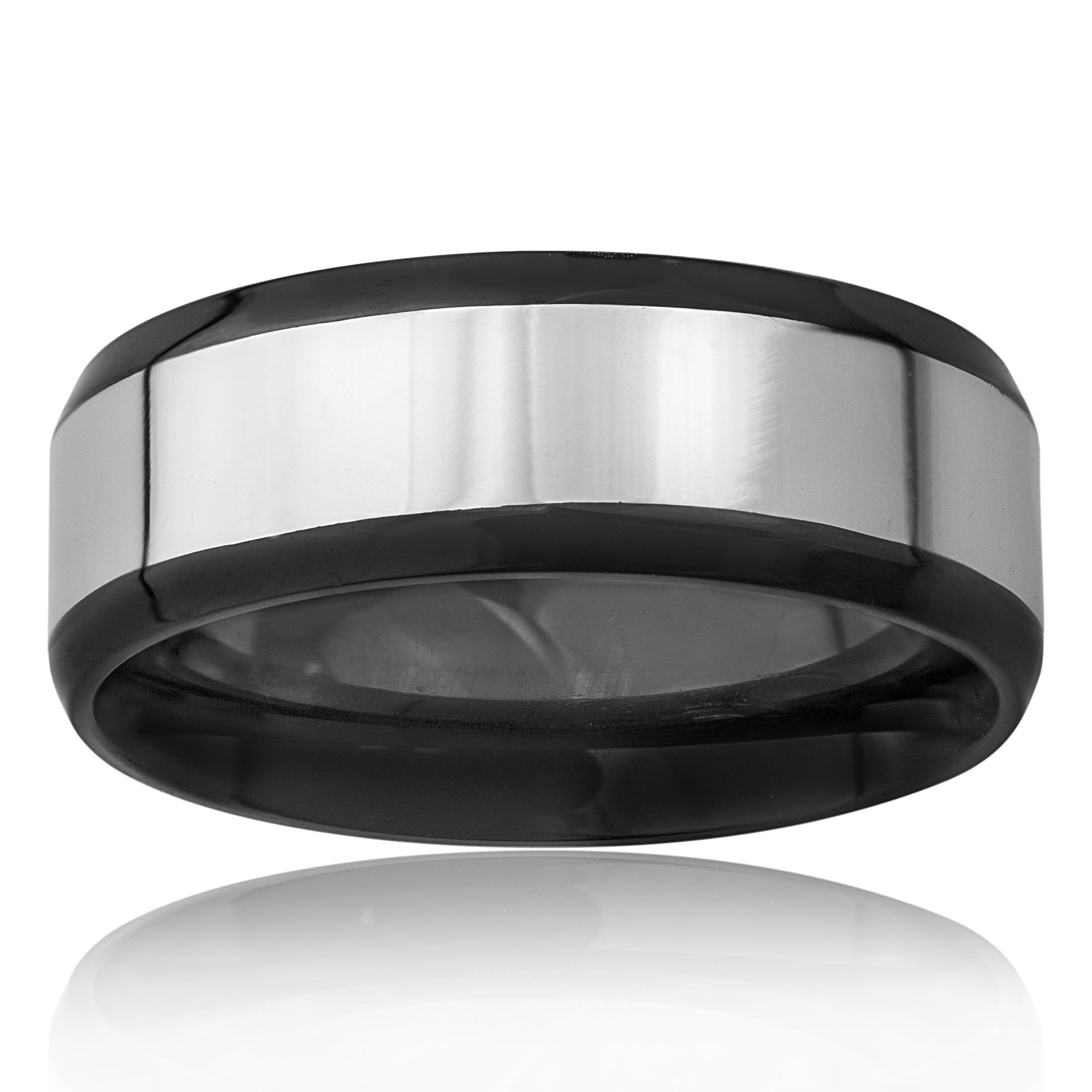 Foto 4 | Anillo West Coast Jewelry De Acero Inoxidable Chapado En Negro (8 Mm) - Venta Internacional.