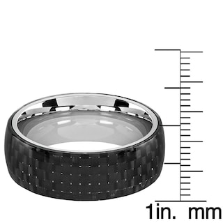 Foto 3 | Anillo West Coast Jewelry De Acero Inoxidable Y Fibra De Carbono De 8 Mm - Venta Internacional.