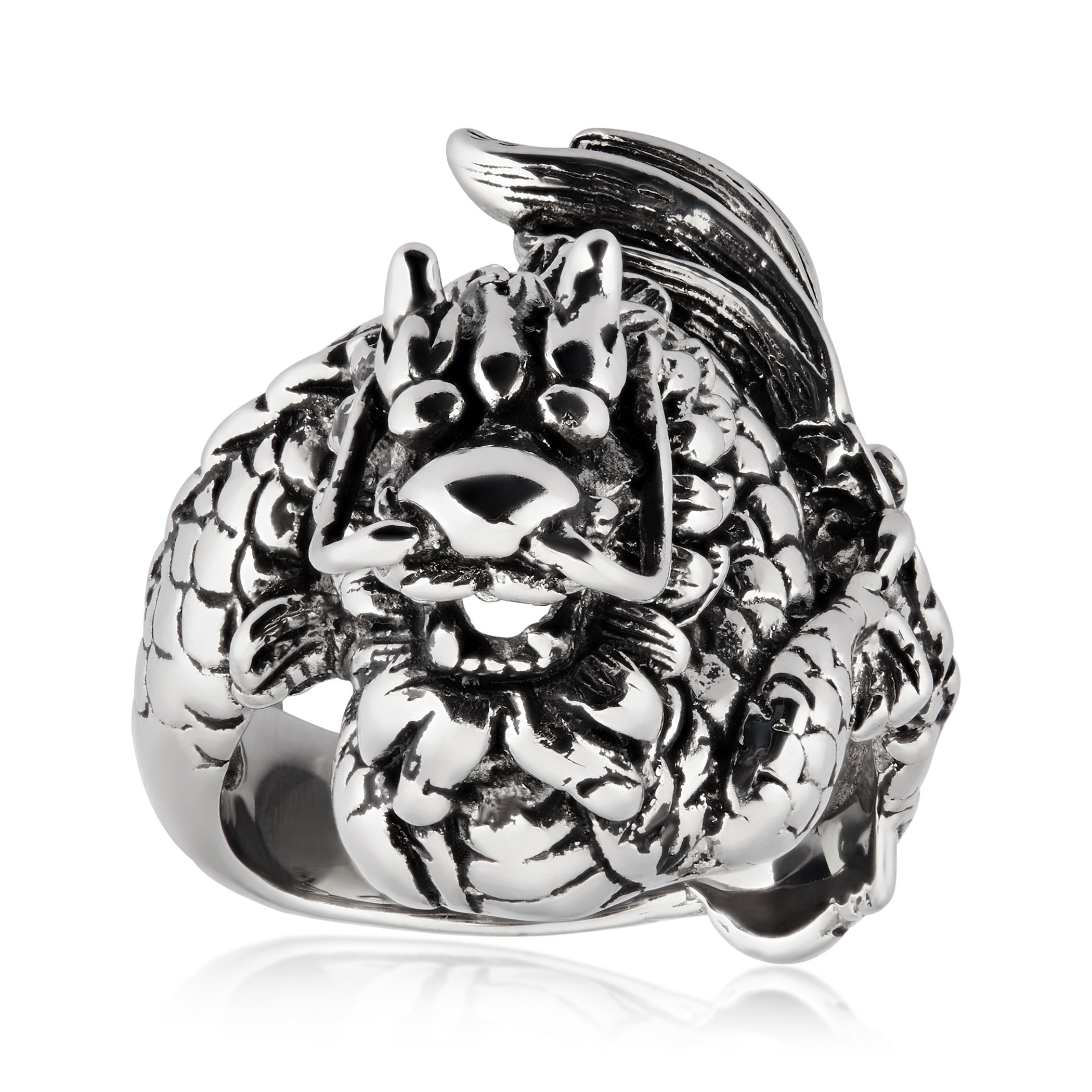 Foto 2 pulgar | Anillo West Coast Jewelry Con Dragón Chino De Acero Inoxidable Para Hombre - Venta Internacional.