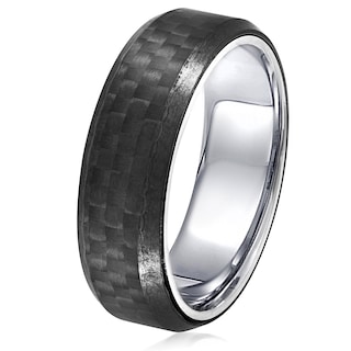 Foto 1 | Anillo West Coast Jewelry De Acero Inoxidable Y Fibra De Carbono De 7 Mm - Venta Internacional.