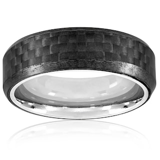 Foto 2 | Anillo West Coast Jewelry De Acero Inoxidable Y Fibra De Carbono De 7 Mm - Venta Internacional.