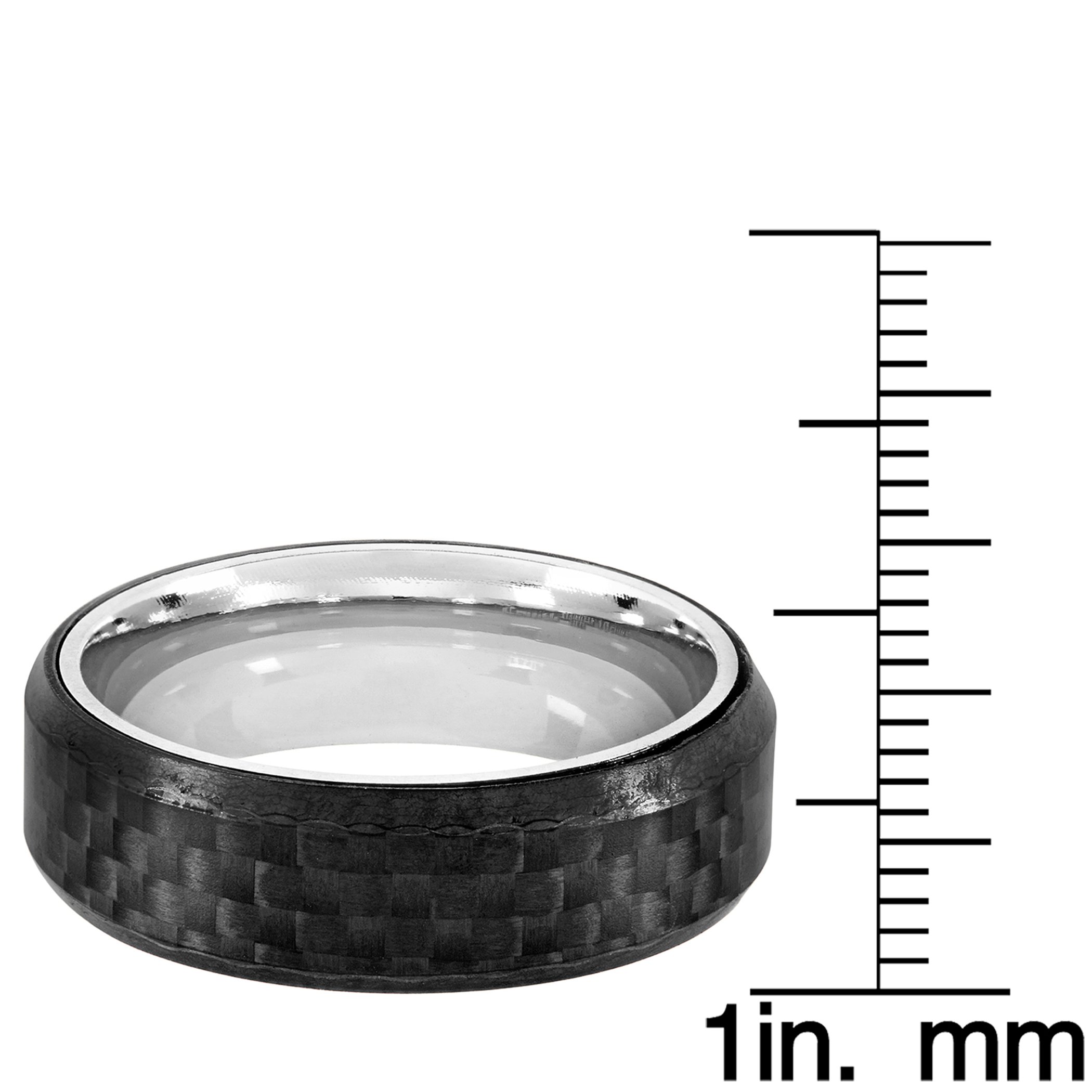 Foto 4 pulgar | Anillo West Coast Jewelry De Acero Inoxidable Y Fibra De Carbono De 7 Mm - Venta Internacional.