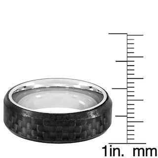 Foto 3 | Anillo West Coast Jewelry De Acero Inoxidable Y Fibra De Carbono De 7 Mm - Venta Internacional.
