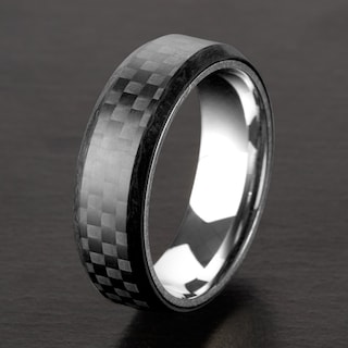 Foto 4 | Anillo West Coast Jewelry De Acero Inoxidable Y Fibra De Carbono De 7 Mm - Venta Internacional.