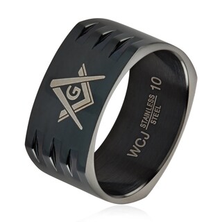 Foto 1 | Anillo West Coast Jewelry Masonic De Acero Inoxidable Chapado En Negro - Venta Internacional.