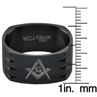 Foto 3 | Anillo West Coast Jewelry Masonic De Acero Inoxidable Chapado En Negro - Venta Internacional.