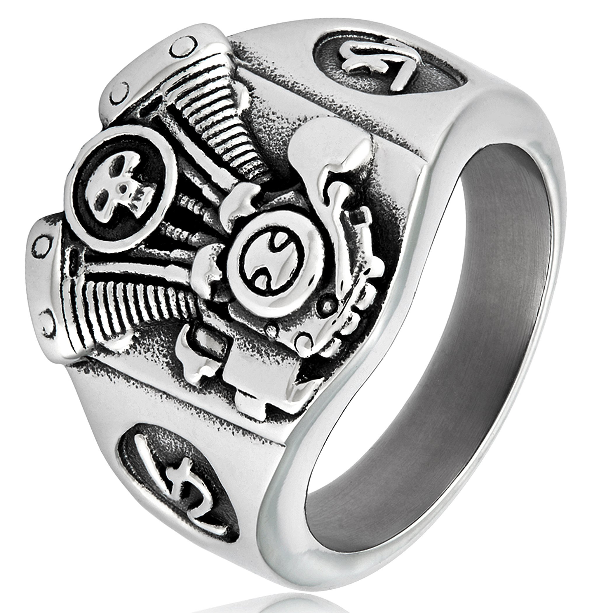 Foto 2 pulgar | Ring West Coast Jewelry V2 Engine Biker De Acero Inoxidable Para Hombre - Venta Internacional.