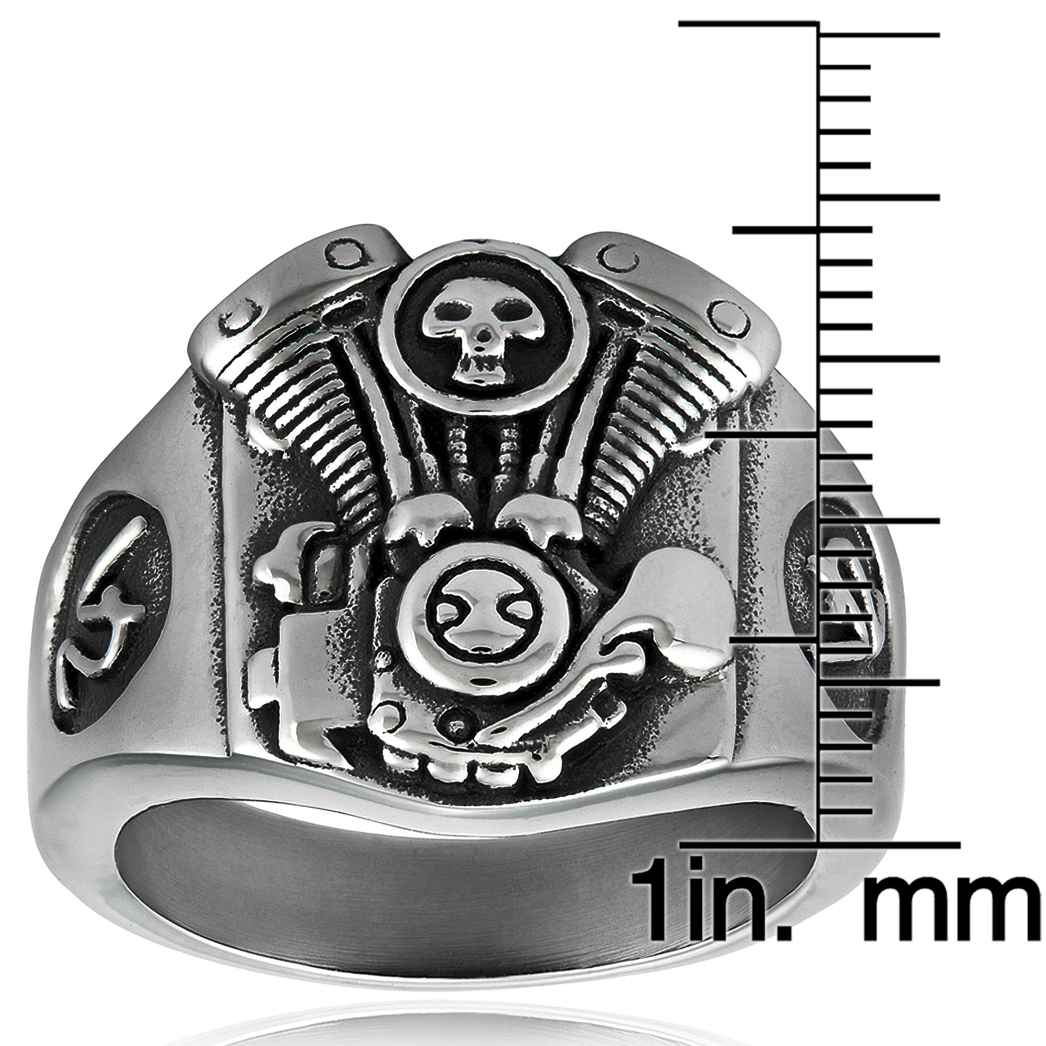 Foto 4 pulgar | Ring West Coast Jewelry V2 Engine Biker De Acero Inoxidable Para Hombre - Venta Internacional.
