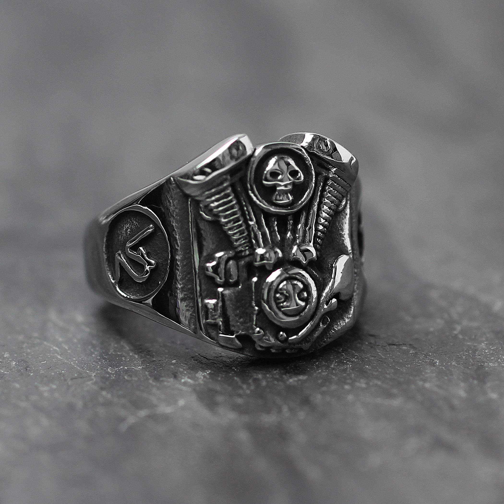 Foto 5 pulgar | Ring West Coast Jewelry V2 Engine Biker De Acero Inoxidable Para Hombre - Venta Internacional.