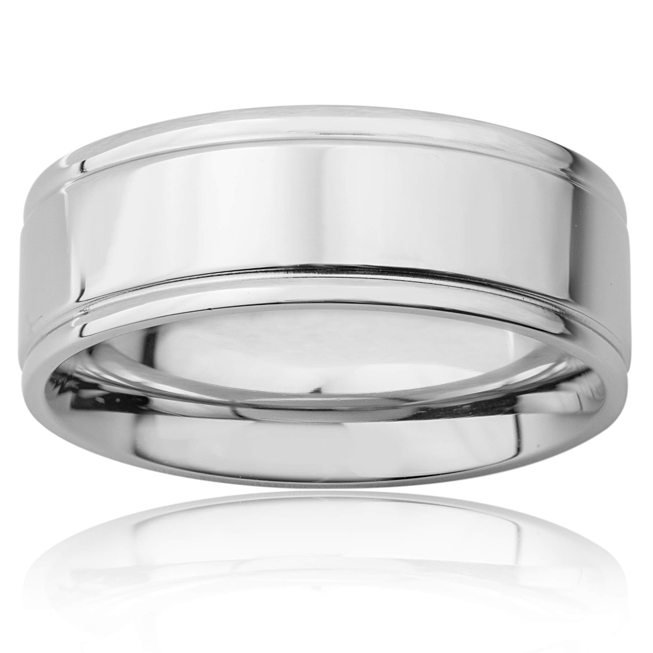 Foto 5 | Anillo West Coast Jewelry De Acero Inoxidable Con Borde Acanalado Para Hombre - Venta Internacional.