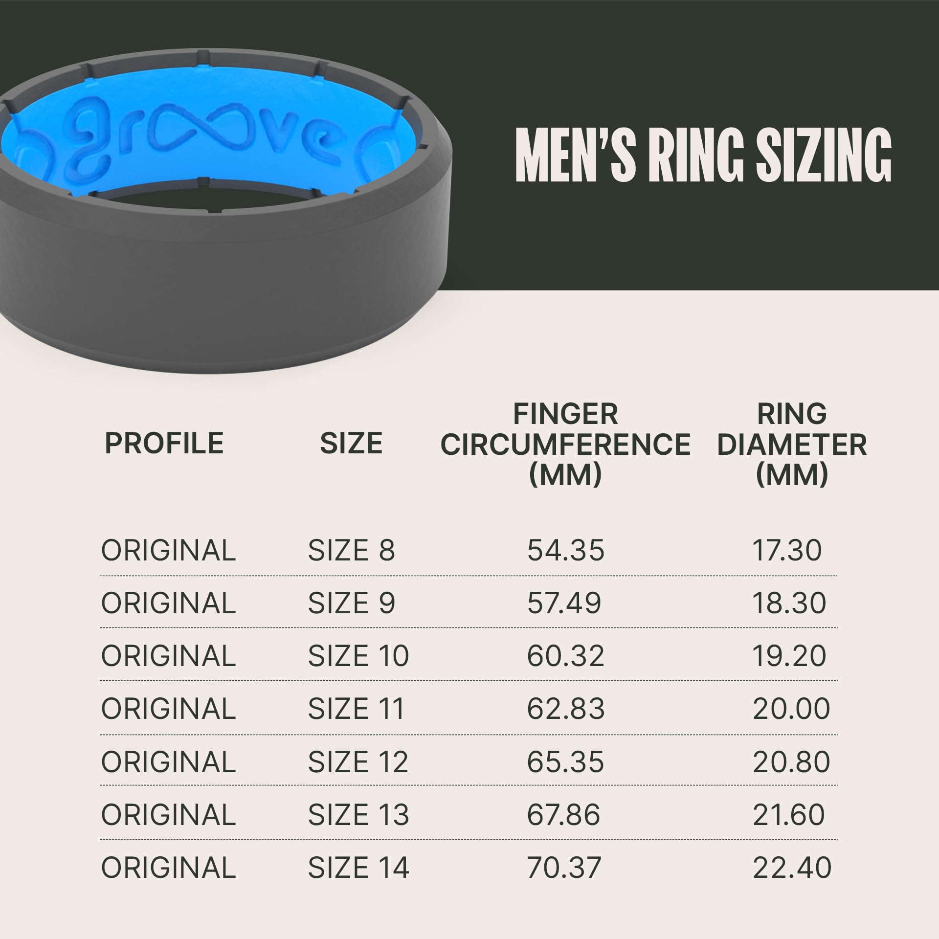 Foto 5 | Anillo De Silicona Groove Life Edge Deep Stone/blue Para Hombre, Talla 12 - Venta Internacional.