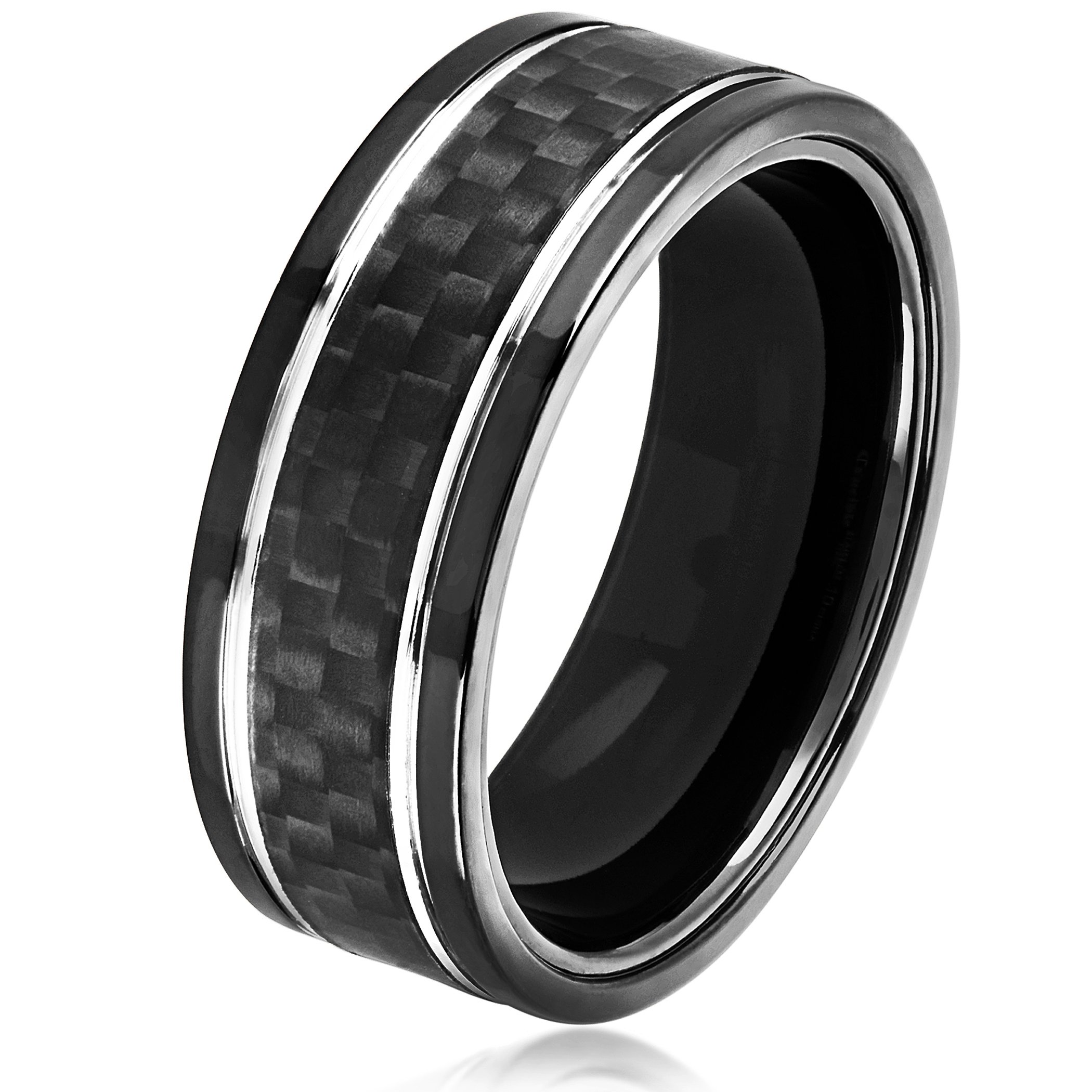 Foto 2 pulgar | Anillo West Coast Jewelry De Acero Inoxidable Chapado En Negro Para Hombre - Venta Internacional.