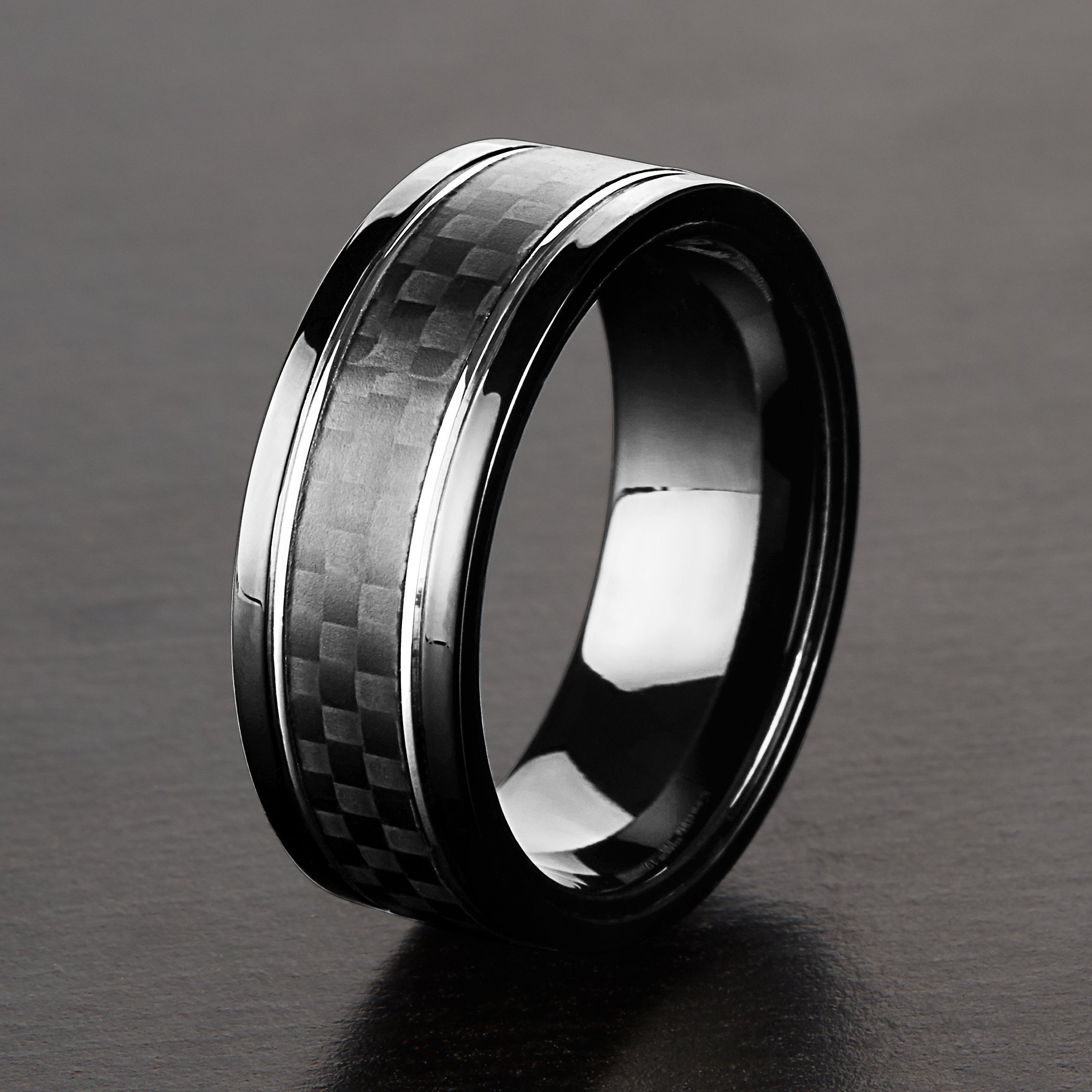 Foto 4 | Anillo West Coast Jewelry De Acero Inoxidable Chapado En Negro Para Hombre - Venta Internacional.