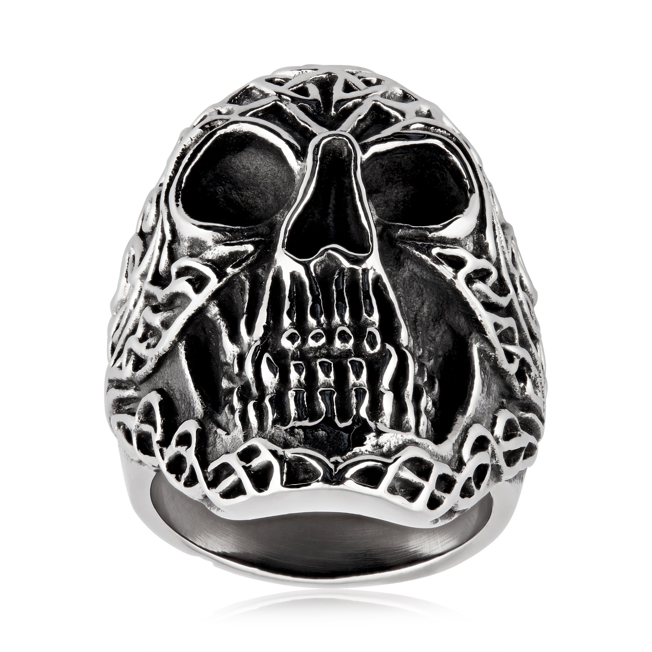 Foto 2 pulgar | Anillo De Acero Inoxidable West Coast Jewelry Con Calavera Celta Para Moteros - Venta Internacional.