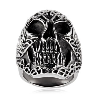 Foto 1 | Anillo De Acero Inoxidable West Coast Jewelry Con Calavera Celta Para Moteros - Venta Internacional.