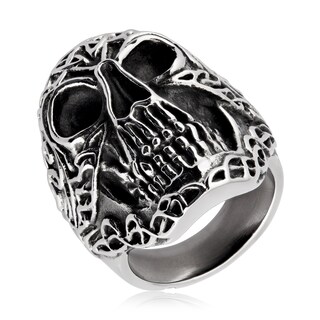 Foto 2 | Anillo De Acero Inoxidable West Coast Jewelry Con Calavera Celta Para Moteros - Venta Internacional.