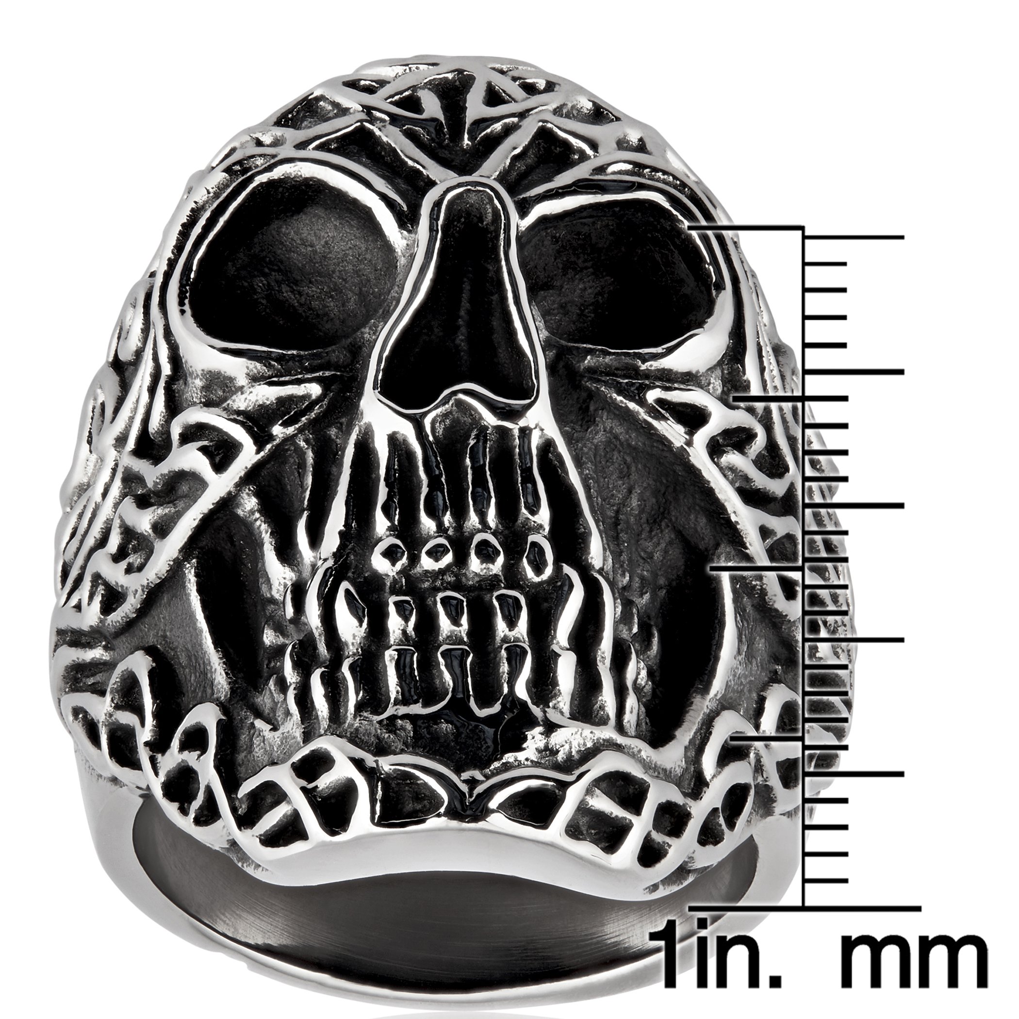 Foto 4 pulgar | Anillo De Acero Inoxidable West Coast Jewelry Con Calavera Celta Para Moteros - Venta Internacional.