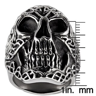 Foto 3 | Anillo De Acero Inoxidable West Coast Jewelry Con Calavera Celta Para Moteros - Venta Internacional.