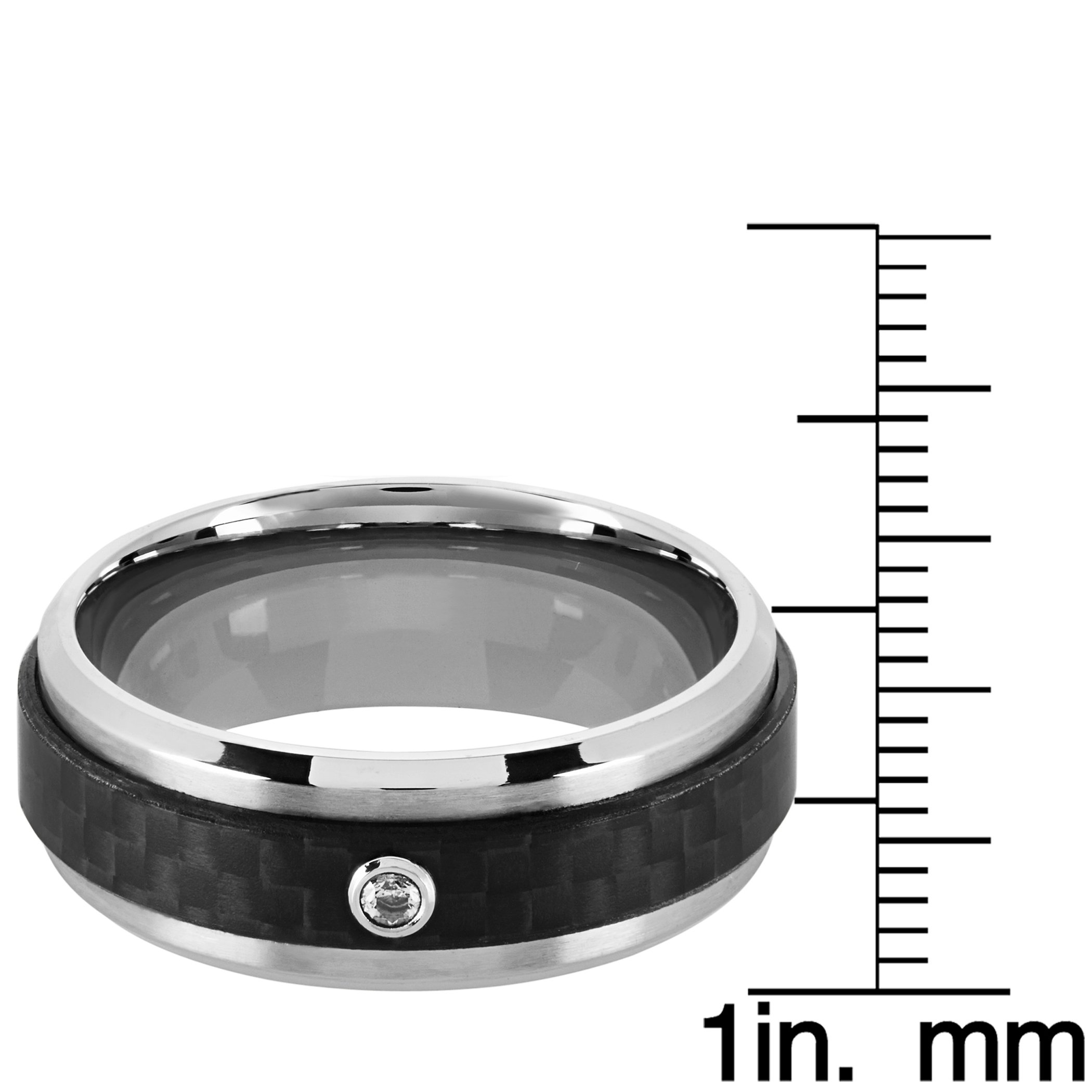Foto 4 pulgar | Anillo West Coast Jewelry De Fibra De Carbono Y Acero Inoxidable Para Hombre - Venta Internacional.