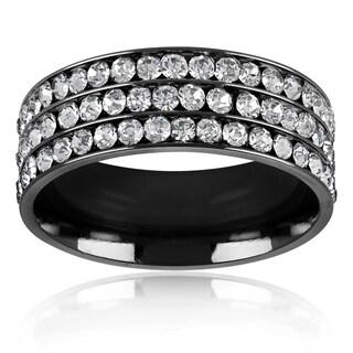 Foto 2 | Anillo West Coast Jewelry Triple Eternity Crystal De Acero Inoxidable - Venta Internacional.