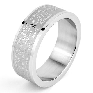 Foto 1 | Anillo West Coast Jewelry Lord's Prayer De Acero Inoxidable De 8 Mm - Venta Internacional.