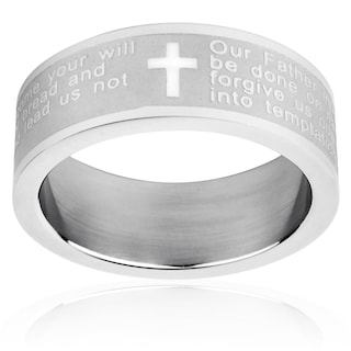 Foto 2 | Anillo West Coast Jewelry Lord's Prayer De Acero Inoxidable De 8 Mm - Venta Internacional.