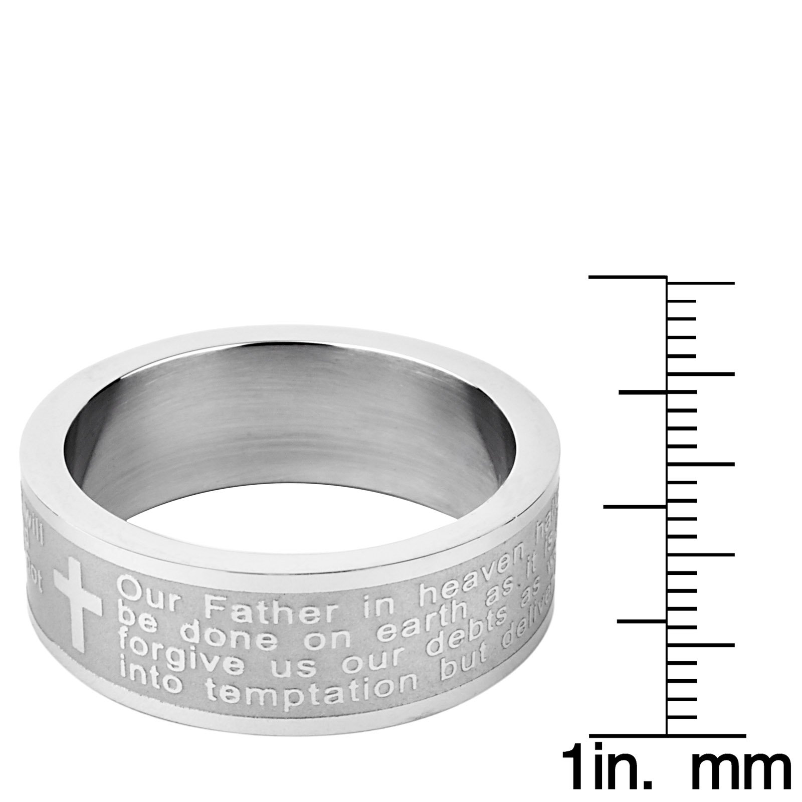 Foto 4 pulgar | Anillo West Coast Jewelry Lord's Prayer De Acero Inoxidable De 8 Mm - Venta Internacional.