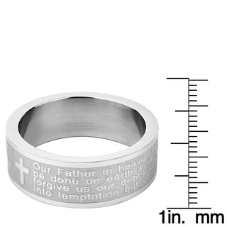 Foto 3 | Anillo West Coast Jewelry Lord's Prayer De Acero Inoxidable De 8 Mm - Venta Internacional.
