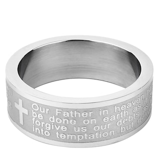 Foto 4 | Anillo West Coast Jewelry Lord's Prayer De Acero Inoxidable De 8 Mm - Venta Internacional.