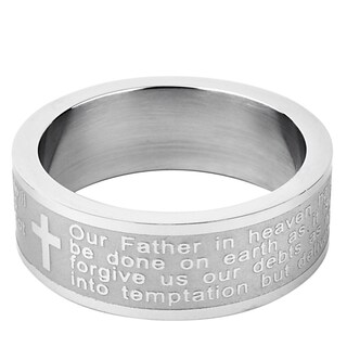 Foto 4 | Anillo West Coast Jewelry Lord's Prayer De Acero Inoxidable De 8 Mm - Venta Internacional.