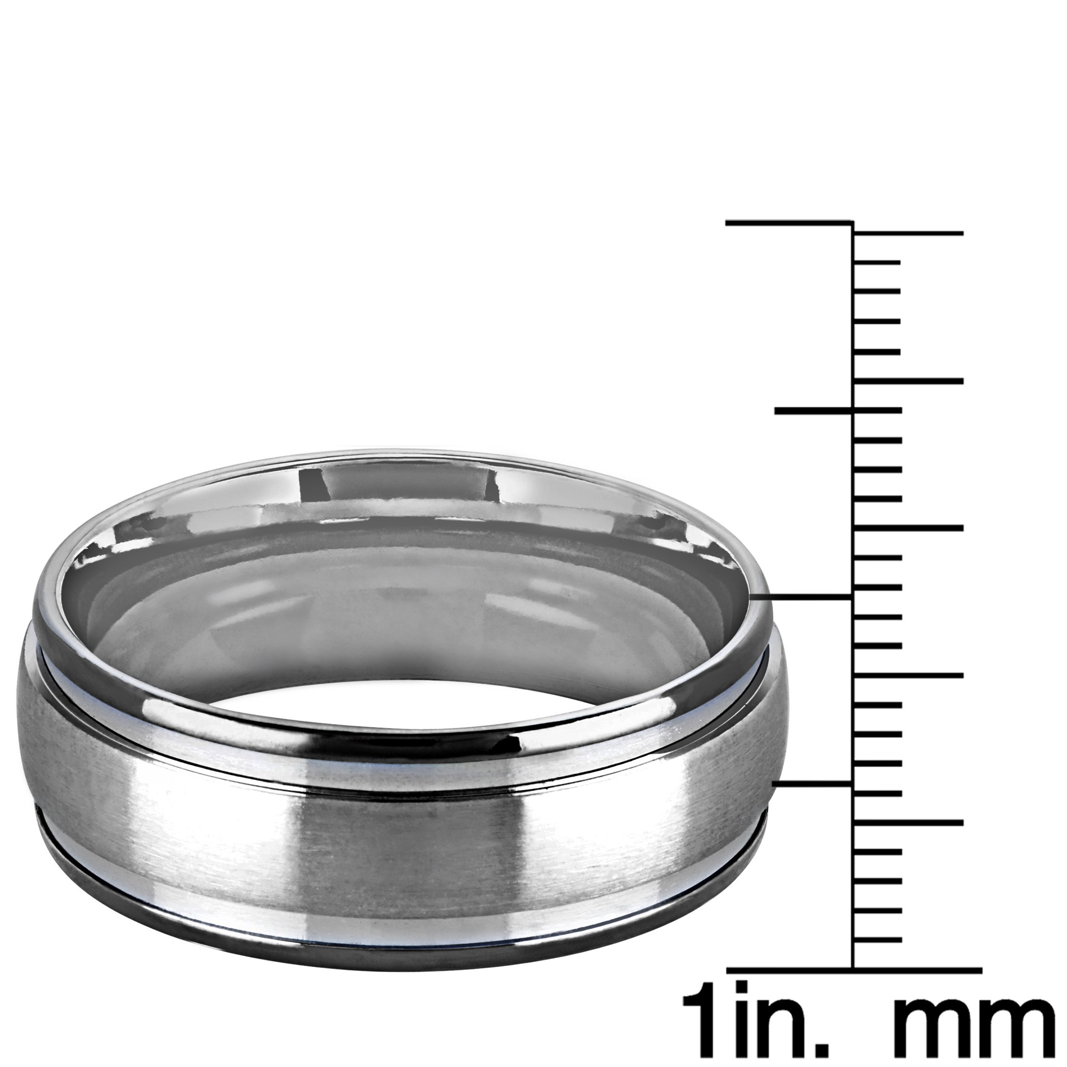 Foto 4 pulgar | Anillo West Coast Jewelry De Acero Inoxidable Satinado Bicolor De 8 Mm - Venta Internacional.