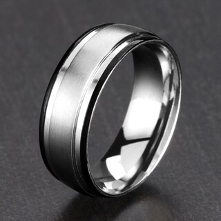 Foto 4 | Anillo West Coast Jewelry De Acero Inoxidable Satinado Bicolor De 8 Mm - Venta Internacional.