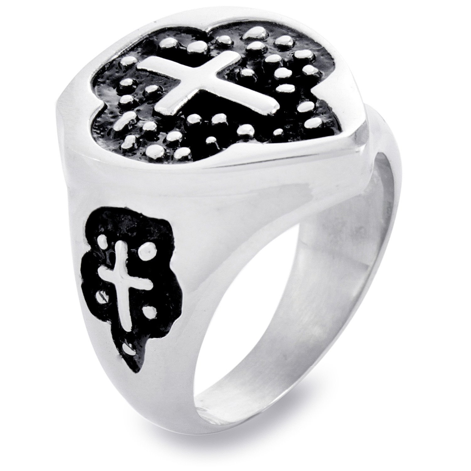 Foto 2 pulgar | Anillo West Coast Jewelry De Acero Inoxidable Con Resina Negra - Venta Internacional.