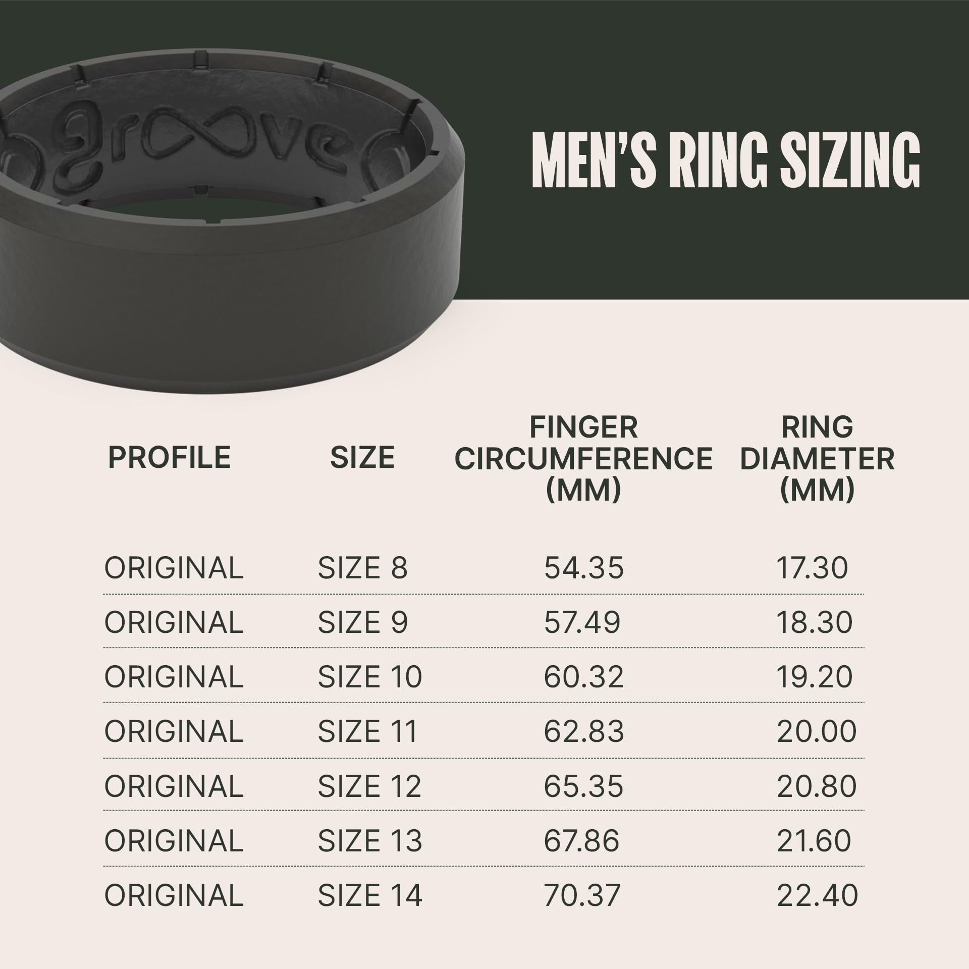 Foto 6 pulgar | Anillo De Silicona Groove Life Edge Negro/negro Para Hombre Talla 12 - Venta Internacional.
