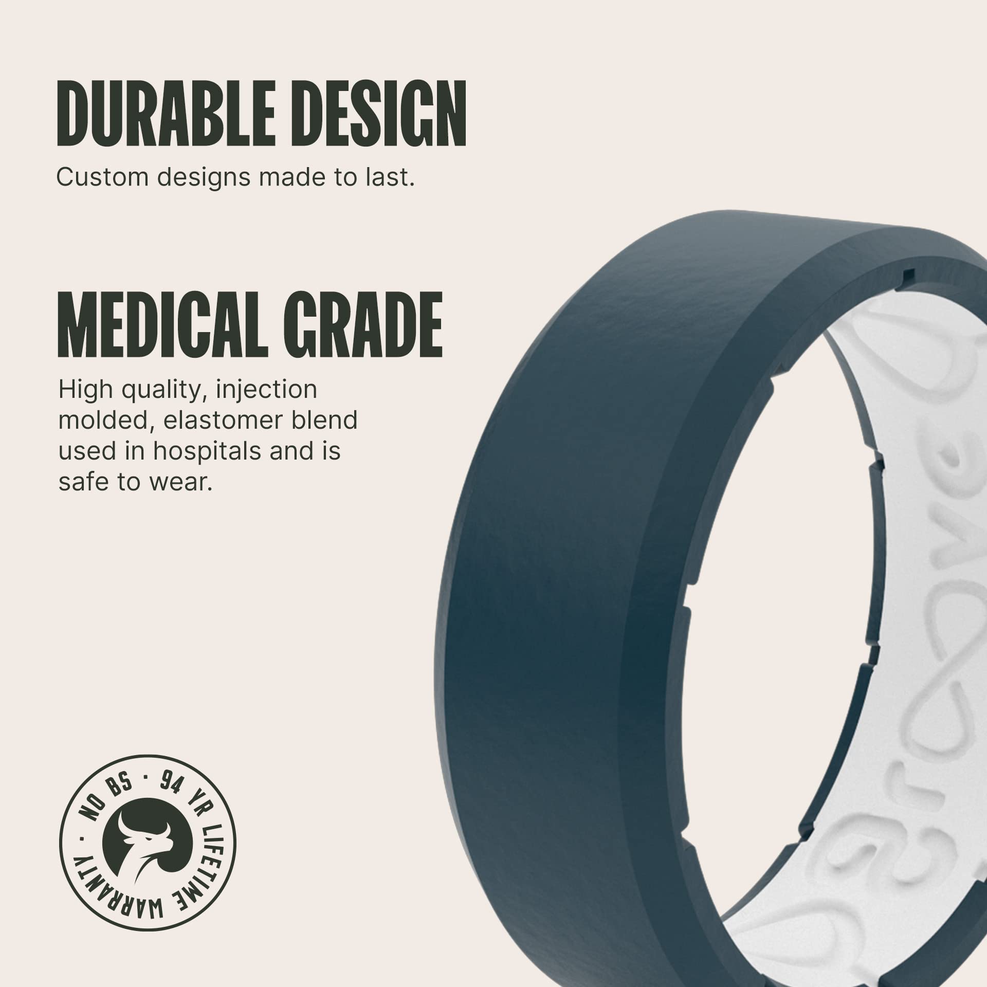 Foto 3 pulgar | Anillo De Silicona Groove Life Edge Anchor/blanco Para Hombre Talla 12 - Venta Internacional.