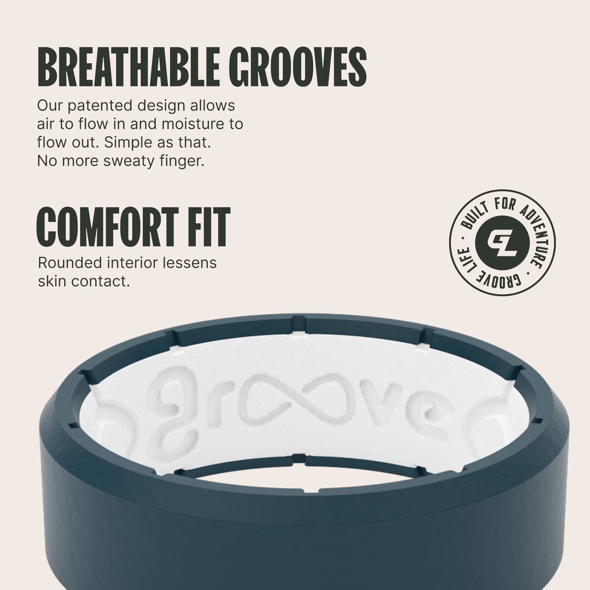 Foto 4 pulgar | Anillo De Silicona Groove Life Edge Anchor/blanco Para Hombre Talla 12 - Venta Internacional.