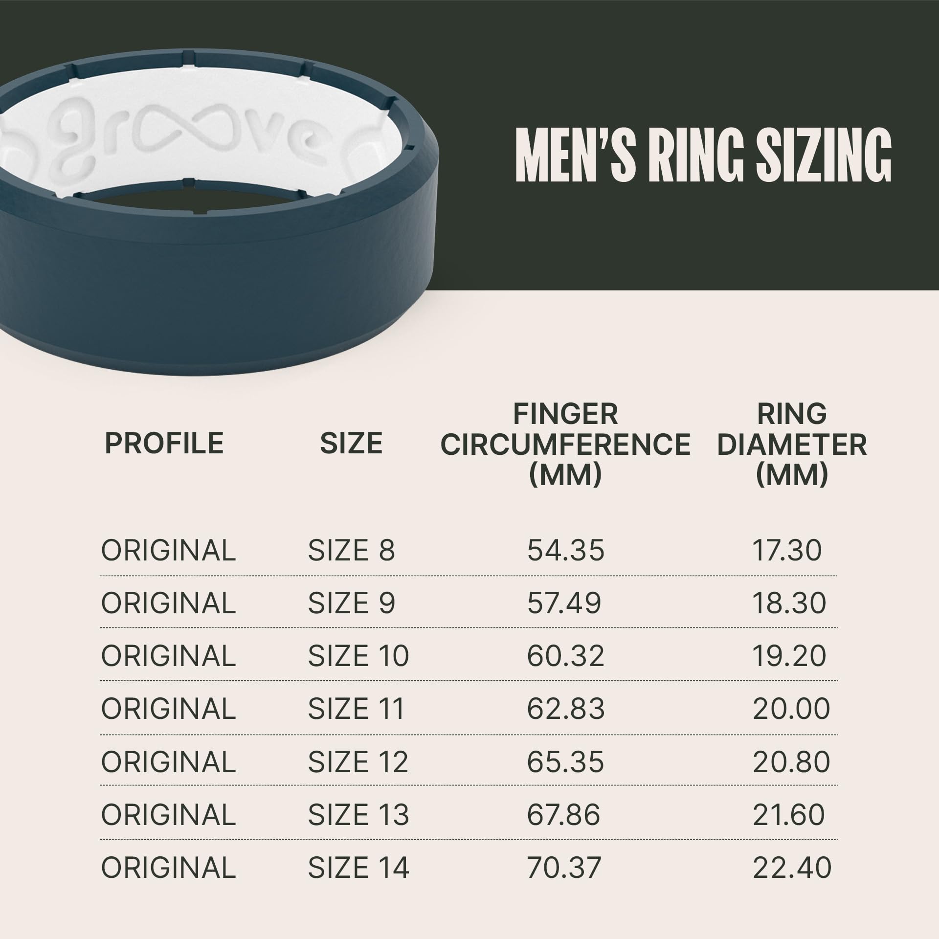 Foto 5 | Anillo De Silicona Groove Life Edge Anchor/blanco Para Hombre Talla 12 - Venta Internacional.