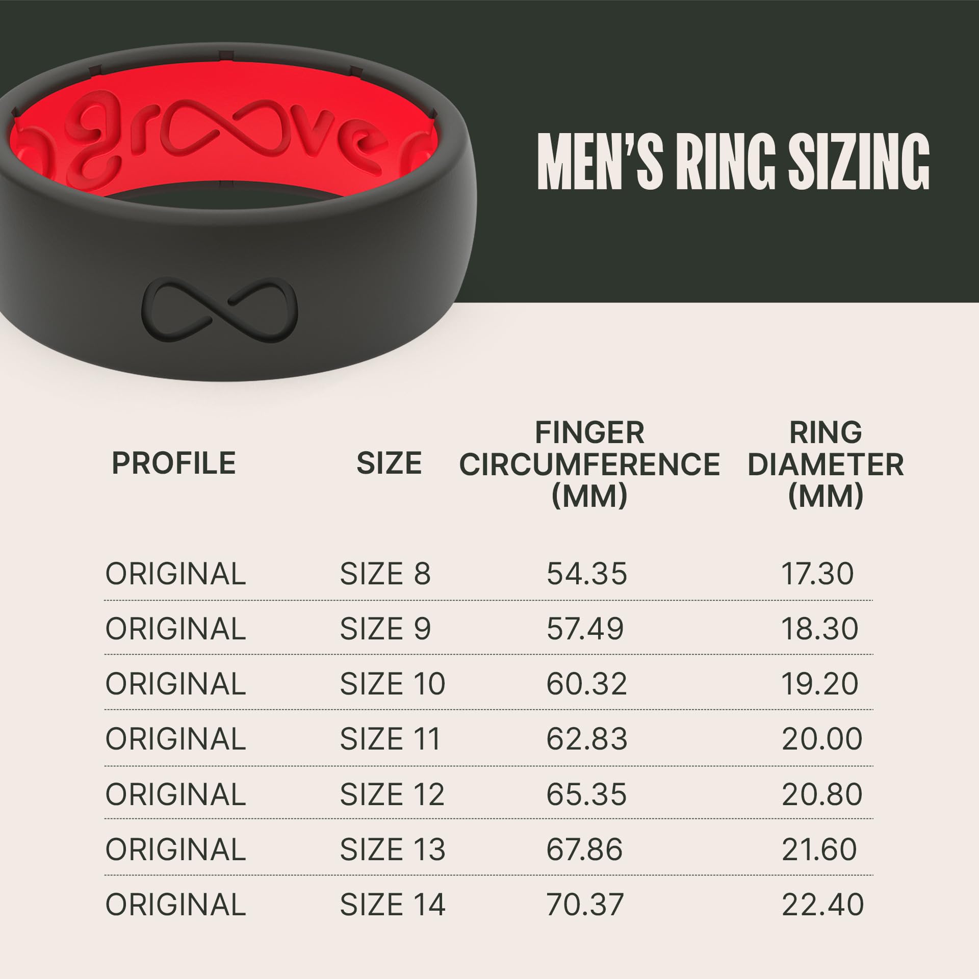 Foto 5 | Anillo De Boda Groove Life Solid, Silicona Negra Y Roja, Talla 10, Para Hombre - Venta Internacional.