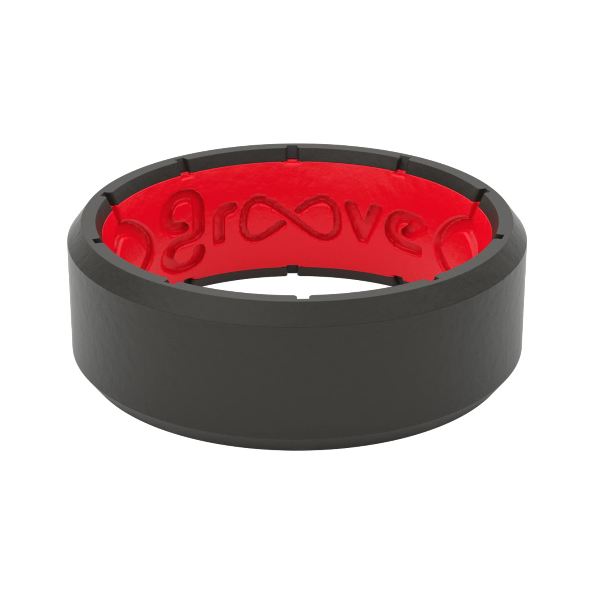 Anillo De Silicona Groove Life Edge Negro/rojo Para Hombre - Talla 10 - Venta Internacional.
