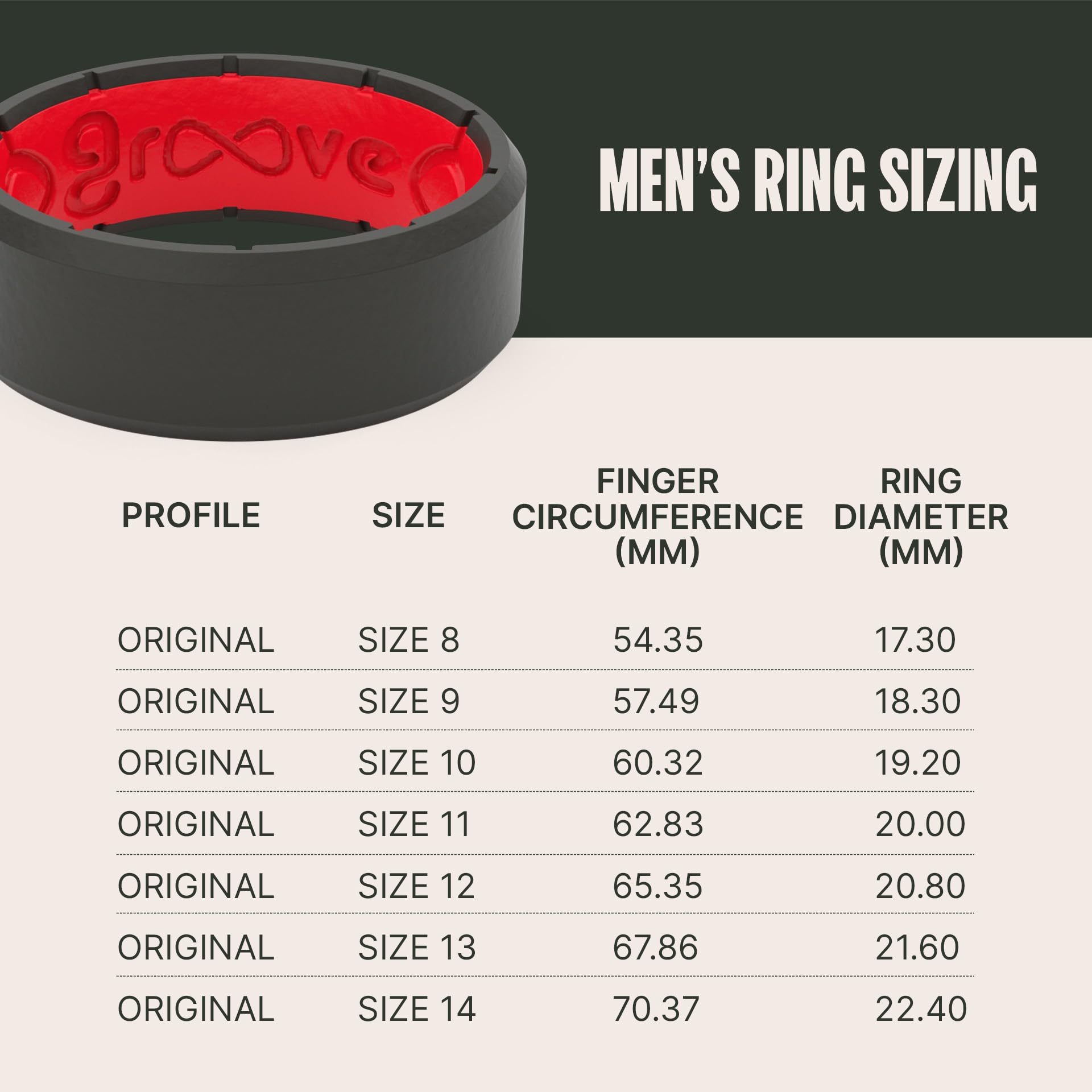 Foto 6 pulgar | Anillo De Silicona Groove Life Edge Negro/rojo Para Hombre - Talla 10 - Venta Internacional.