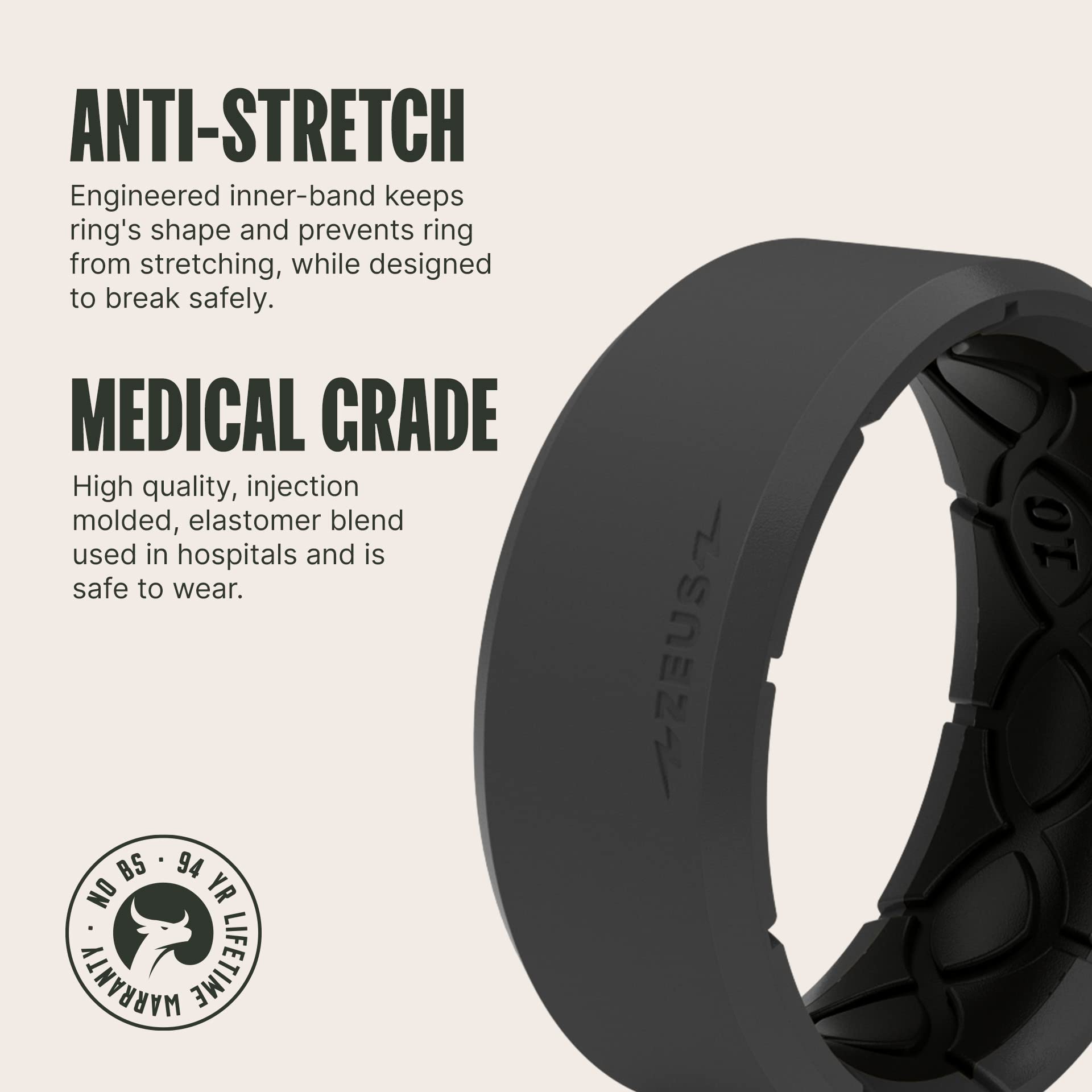 Foto 3 pulgar | Anillo De Silicona Groove Life Zeus Edge Deep Stone Para Hombre - Venta Internacional.