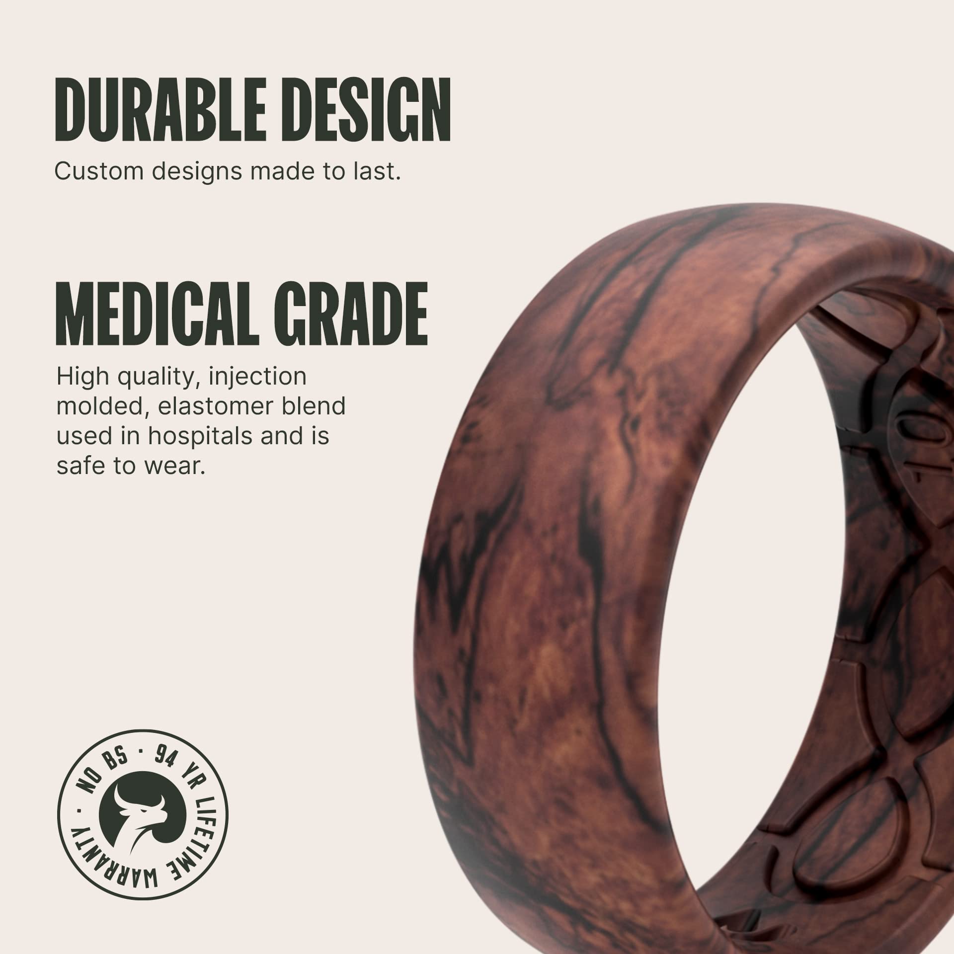 Foto 3 pulgar | Anillo De Silicona Groove Life Nomad Redwood Para Hombre, Talla 10 - Venta Internacional.